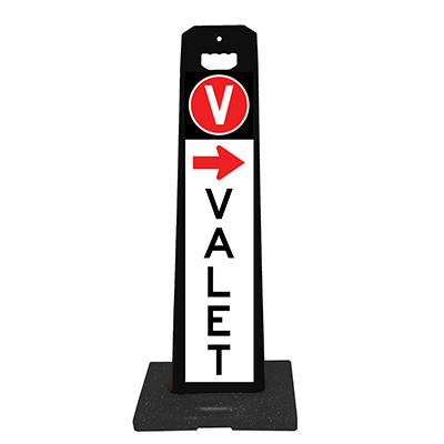 Vertical Panel 45 Valet Parking Sign (VALET Arrow)